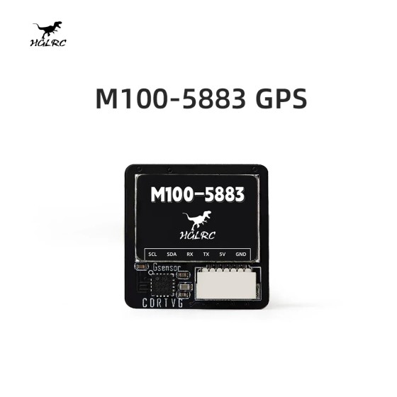 Hglrc M100-5883 Gps Module with Ceramic Antenna on Board Led Display 21x21mm for Rc Airplane Long Range